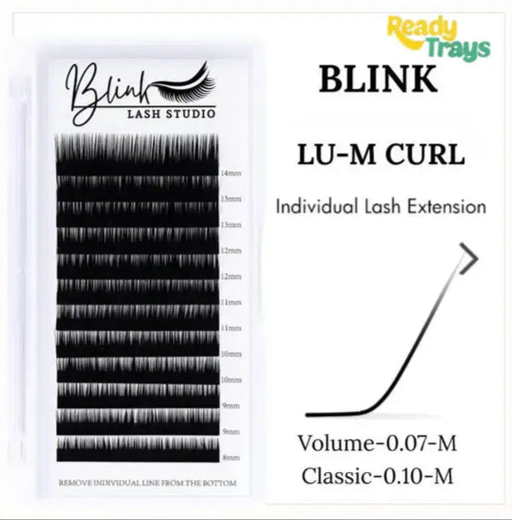 BLINK LU-M 0.07D/0.10D Mixed Tray Eyelash Extensions – Professional Soft Matte Lash Extension