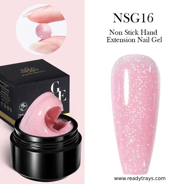 Born Pretty Glitter Non-Stick Nail Extension Gel – Flower Carving Builder Gel for Manicure | Multifunction Gel Nail Art – 15ml
