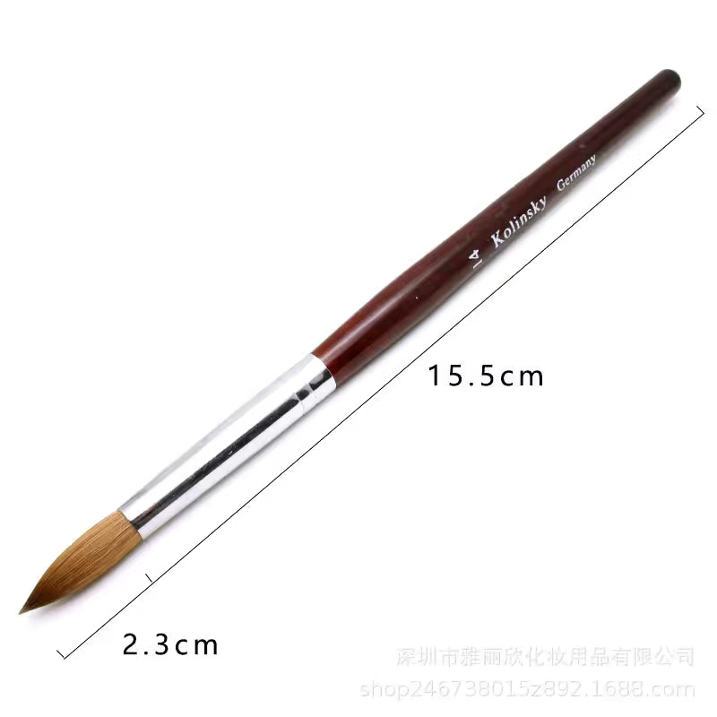 80% Kolinsky Acrylic Nail Art Brush #14 – Germany Kolinsky Blend, Round Point Brush for Acrylic & Gel