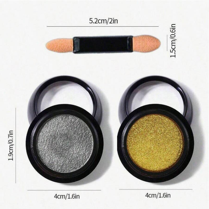 Chrome Mirror Nail Powder – Gold, Silver & Maroon Metallic Nail Pigment | Solid Mirror Effect for Gel Nails
