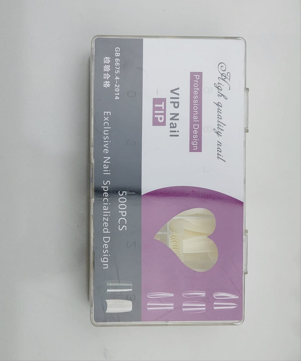 Natural Tips Box 500 pcs ,0-9 All Sizes – Ready Trays