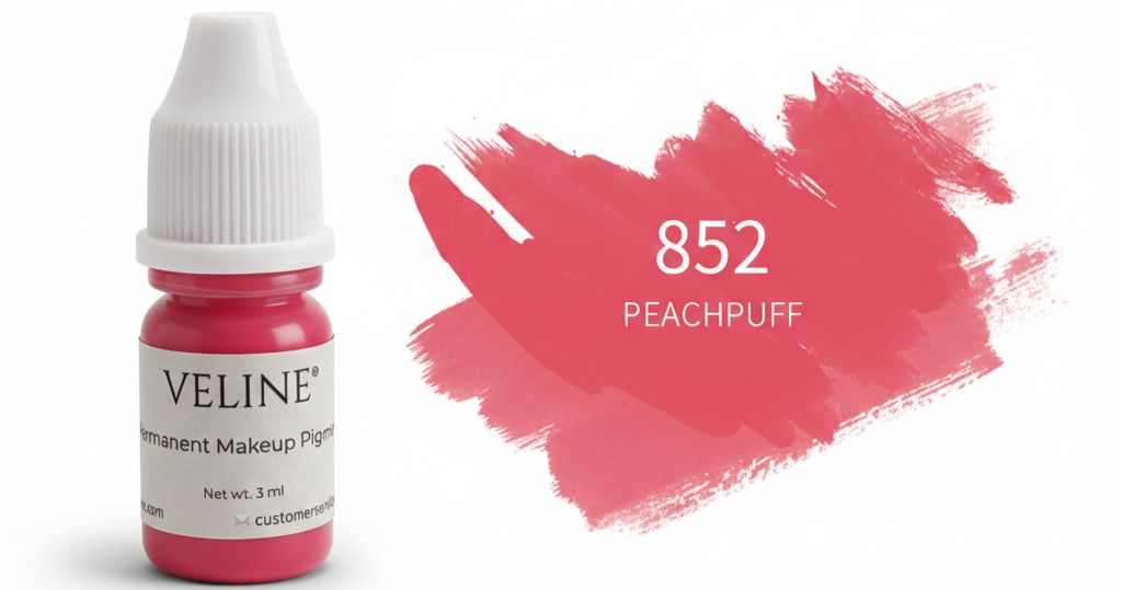 VELINE® PMU Pigments Combo – Dark Coffee 3ml & Peach Puff 3ml | FREE 10g Numbing Cream