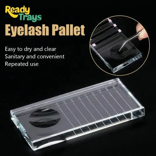 Professional Crystal Glass Eyelash Extension Tray | Salon & Home Beauty Application Tool