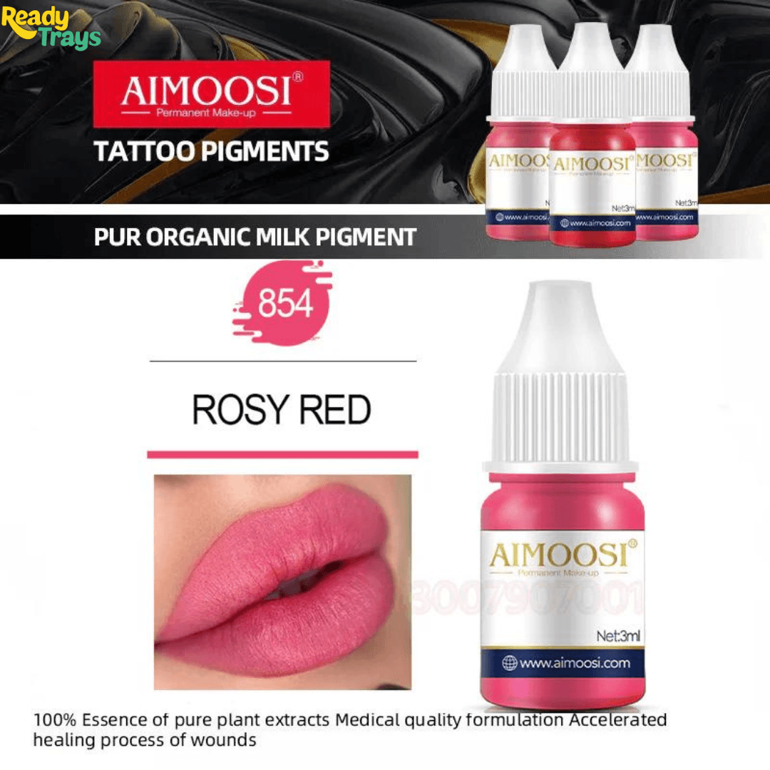 Aimoosi Rosy Ped Pigment - Microblade Tattoo Ink For Permanent Makeup - Ready Trays