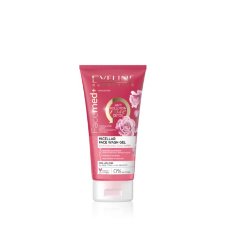 EVELINE FaceMed+ Purifying Facial Wash Gel with Organic Rose Water 150 ML