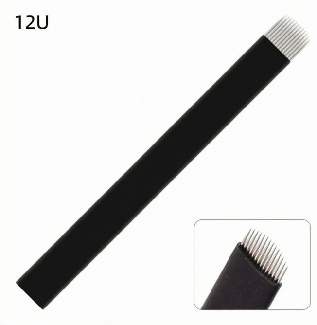 12U Microblading Blade – 0.25mm Curved Needle for Eyebrow Tattoo & PMU