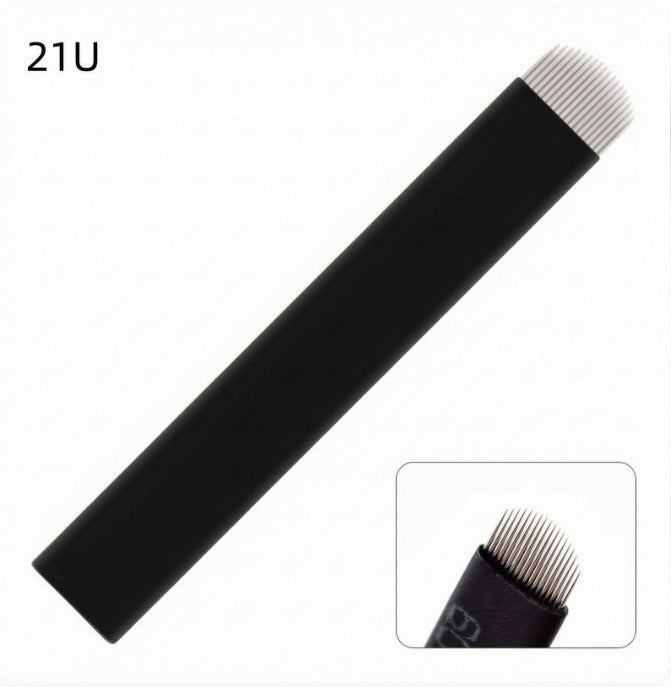 Microblading Blades – 12F, 14F, 12U, 14U, 18U, 21U Configurations | Sterile Fine & Curved Needles for PMU & Eyebrow Tattoo