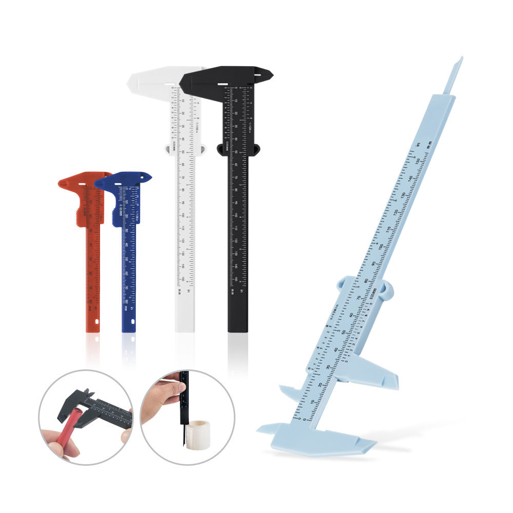 Microblading Eyebrow Measuring Vernier Caliper – 150mm Plastic Sliding Ruler for Brow & PMU Symmetry Mapping