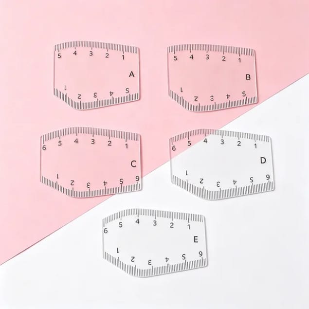 Eyebrow Mapping Scale Set – 5 Pieces (A, B, C, D, E)