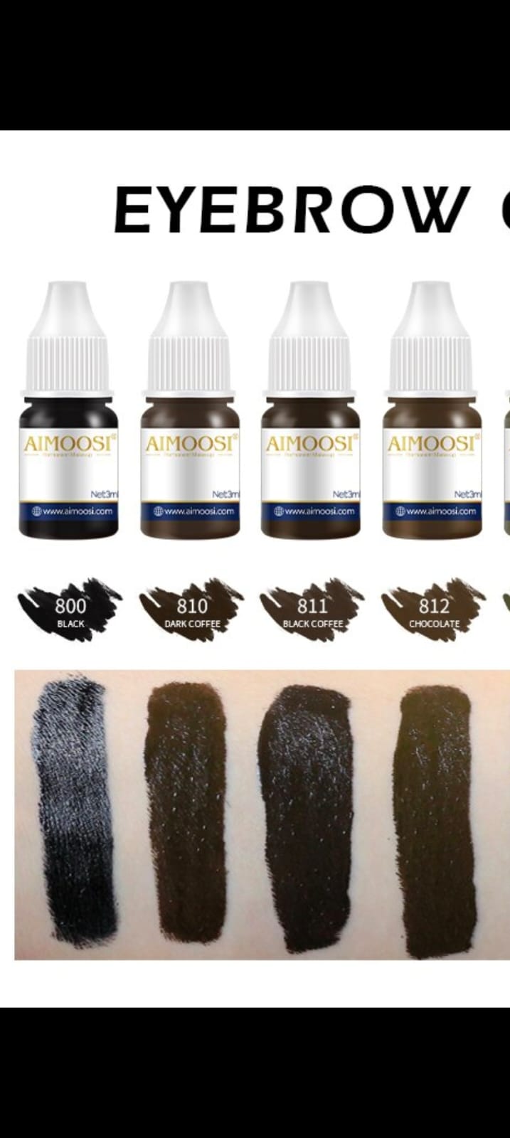AIMOOSI PMU Pigments Eyebrows Color Series – 6 PCS (3ml Each)