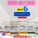 Pack of 6 Jelly mask (650g Jar) for beauty salon ( Vitamin C, Luxury Gold, Tea Tree, Freshmint, Chamomile, Lavender)