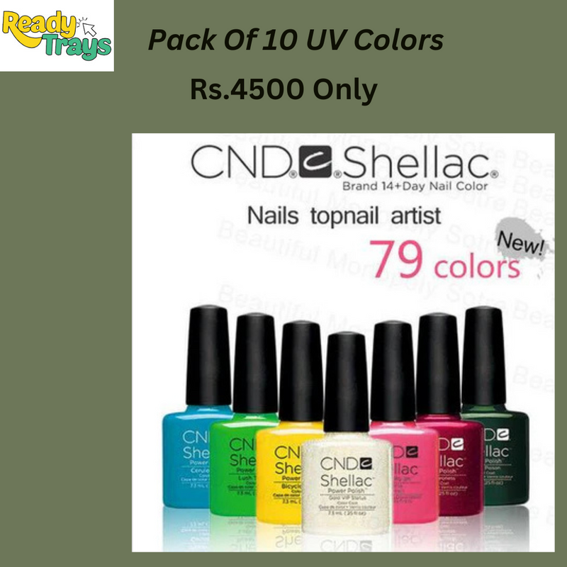 Pack Of 10 CND Shellac Nail Gel Polish 7.3ml