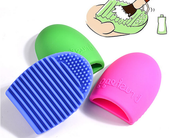1Pc Silicone Egg Shape Cleaning Mat For Nail Art & Makeup Brush Cleaner