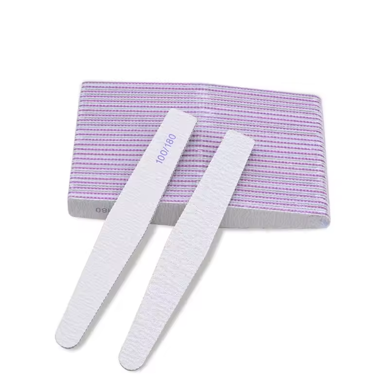 Professional Nail File Set – 5-Piece 100/180 Grit Nail Files | Straight, Half Moon, Banana & Tapered Shapes for Acrylic, Gel & Natural Nails