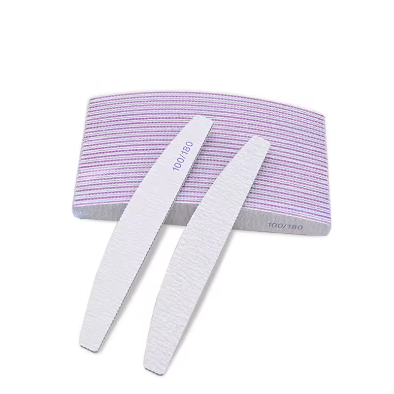 Professional Nail File Set – 5-Piece 100/180 Grit Nail Files | Straight, Half Moon, Banana & Tapered Shapes for Acrylic, Gel & Natural Nails