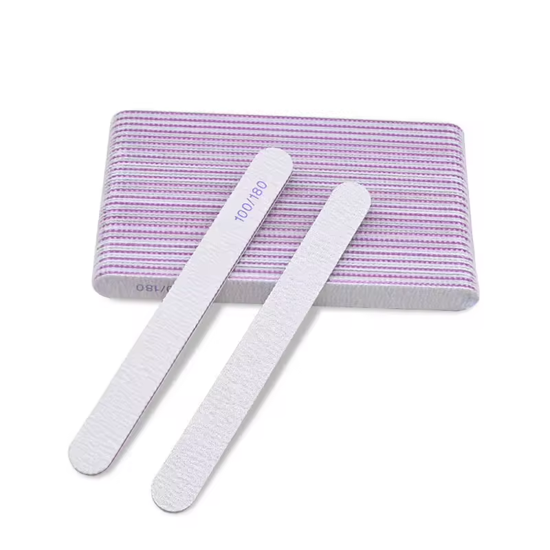 Professional Nail File Set – 5-Piece 100/180 Grit Nail Files | Straight, Half Moon, Banana & Tapered Shapes for Acrylic, Gel & Natural Nails