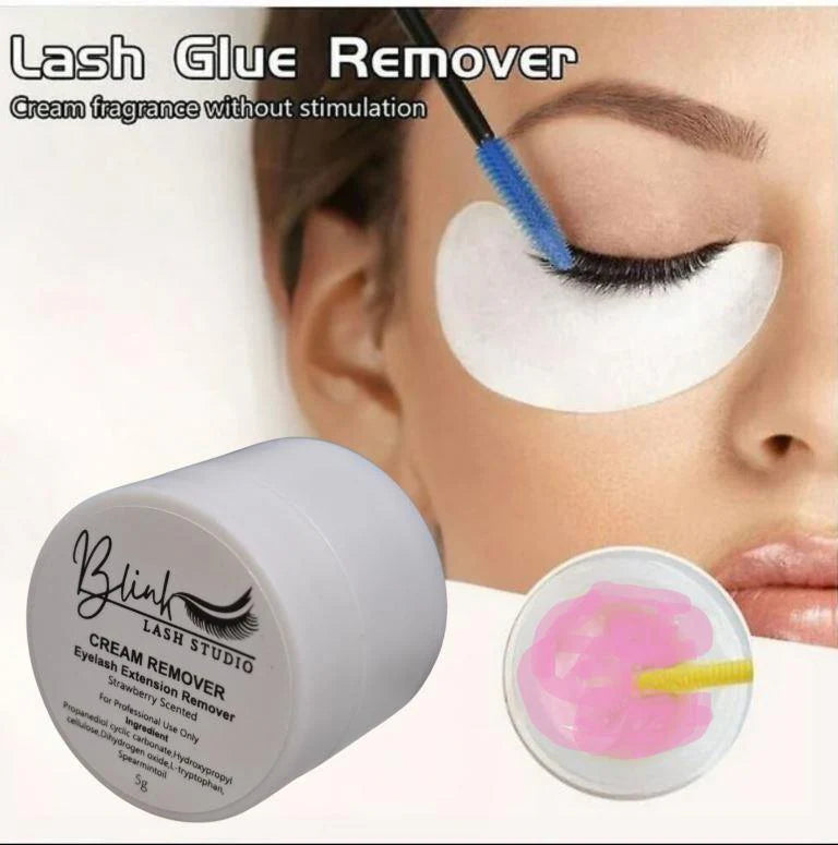 BLINK Strawberry Lash Remover Cream – Gentle, Fast-Acting Eyelash Extension Remover for Individual Lashes (Low Irritation Formula)