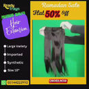 Premium Quality Long Hair Extension - Black Color 18" Inches