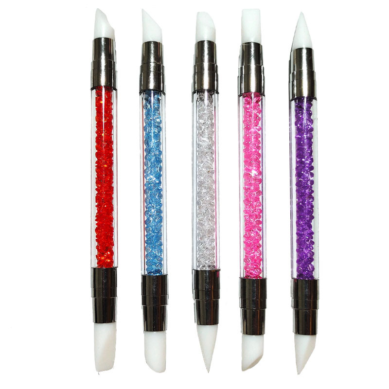 5PCS Silicone Nail Art Brush Set – Double-Ended Silicone Sculpting Pens for 3D Nail Art, Gel, Acrylic & DIY Nail Designs