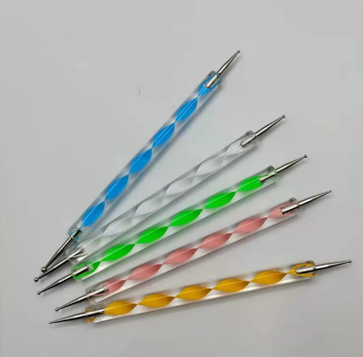 2-Way Nail Dotting Tool Set 5pcs– Double-Ended Dotting Pen for Nail Art, Mandala, Marble & DIY Designs