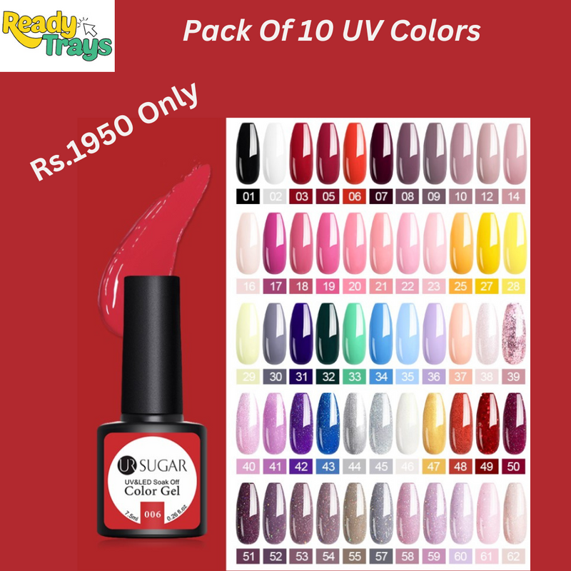 Pack Of 10 UR Sugar Nail Gel Polish 7.5ml