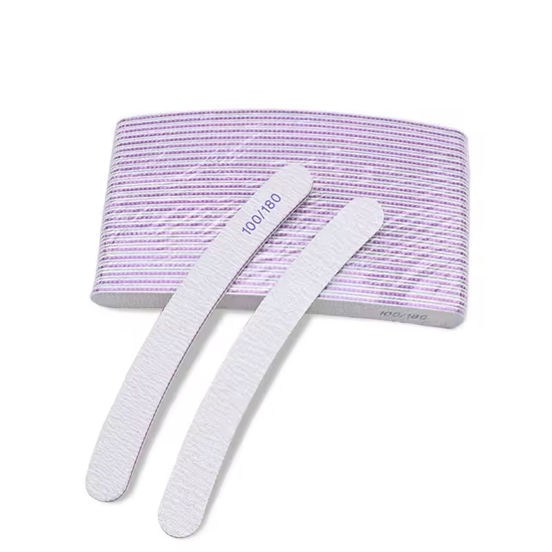 Professional Nail File Set – 5-Piece 100/180 Grit Nail Files | Straight, Half Moon, Banana & Tapered Shapes for Acrylic, Gel & Natural Nails