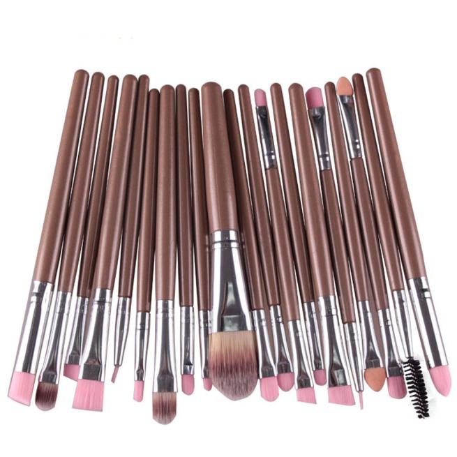 20 Piece Metallic gray Gold Eyeshadow Makeup Brushes