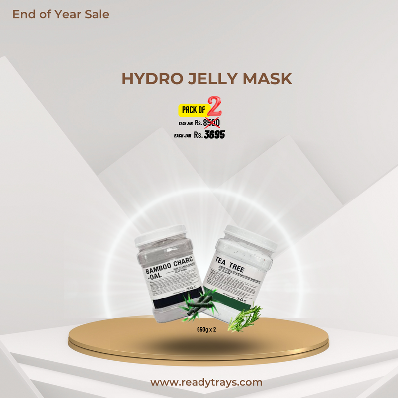 Hydro Jelly mask 650g each Jar, Pack of 2, Bamboo Charcoal & Tea Tree