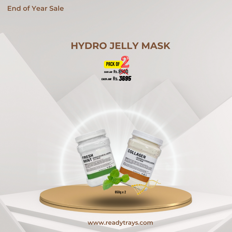Hydro Jelly mask 650g each Jar, Pack of 2, Collagen & Freshmint