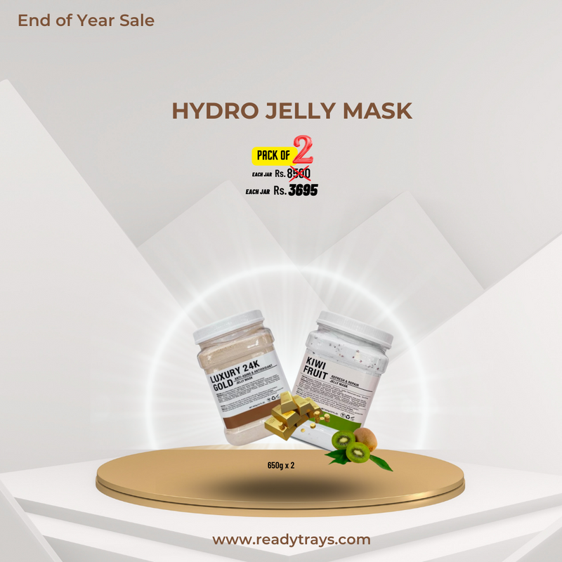 Jelly mask 650g each Jar, Pack of 2, Luxury 24k Gold & Kiwi Fruit