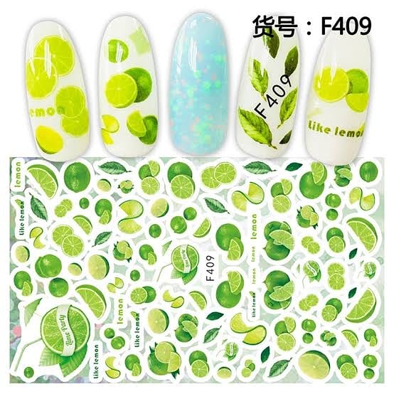 RT Lemon Abstract Nail Art Stickers (F-409)