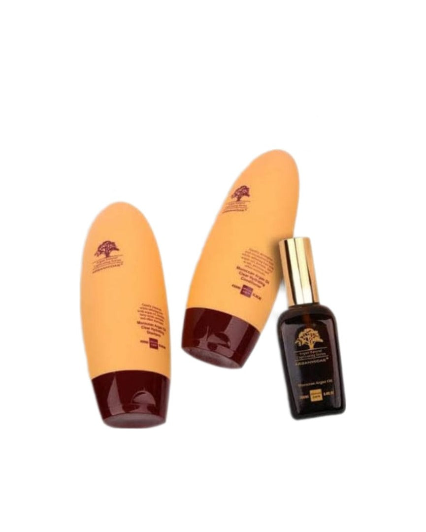 Pack of 3 Pure Arganmidas Moroccan Argan Oil Shampoo 450ml,  Conditioner 450ml and Hair Serum 10ml