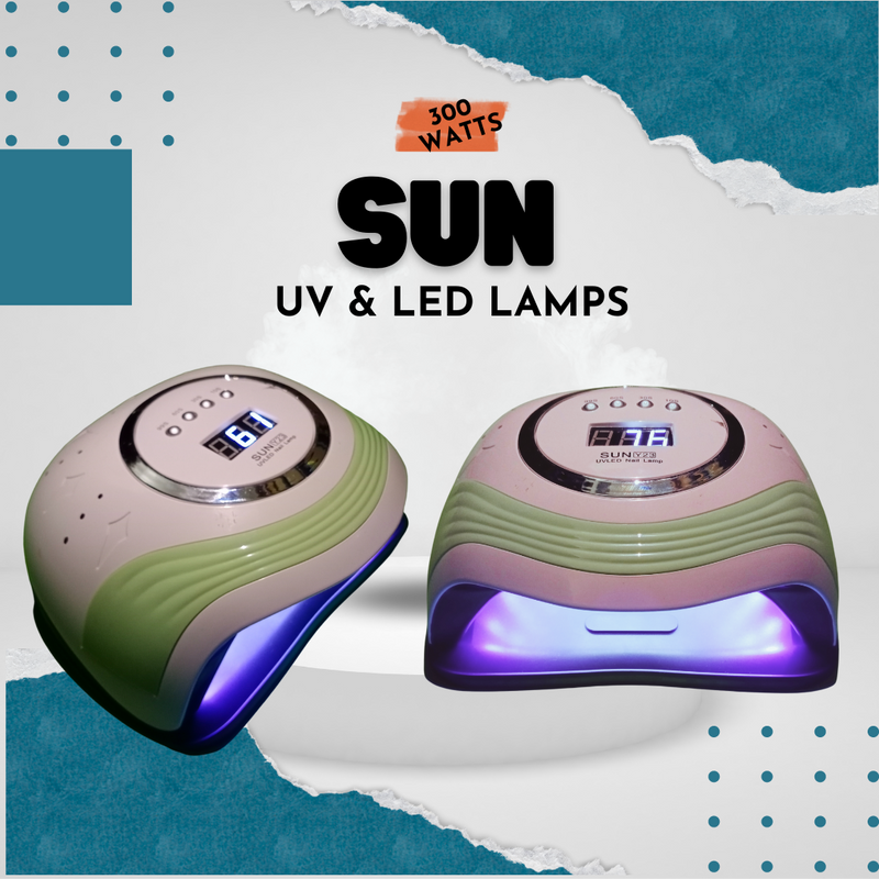 SUN UV Lamp  300Watts Nail Lamp, SUN LED Nail Light Nail Dryer for UV Gel Polish Manicure Professional UV Gel Light Nail Curing Lamp with Timers, for Salon and Home