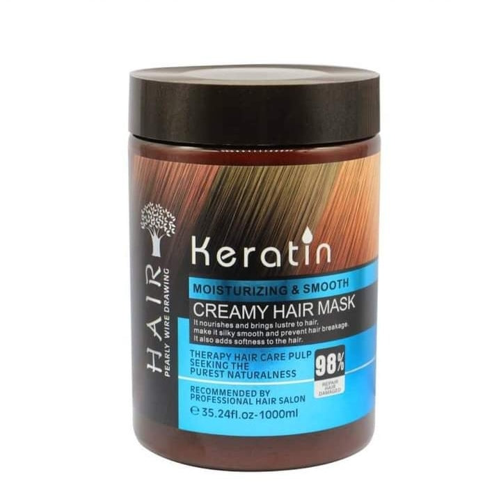 Keratin moisturizing and smooth creamy hair mask 1000ml.
