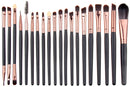 20 Piece Metallic gray Gold Eyeshadow Makeup Brushes