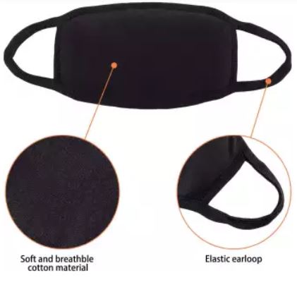 Face Mask-Cotton Mouth Mask Cover with Elastic Ear Loops