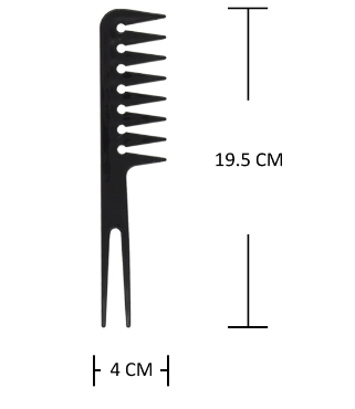 Plastic Spike Pick Tail Hair Comb Black and Red