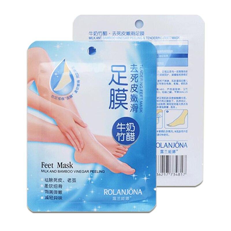 ROLANJONA Feet Mask Deep Exfoliating Foot Bamboo Milk Repairing.