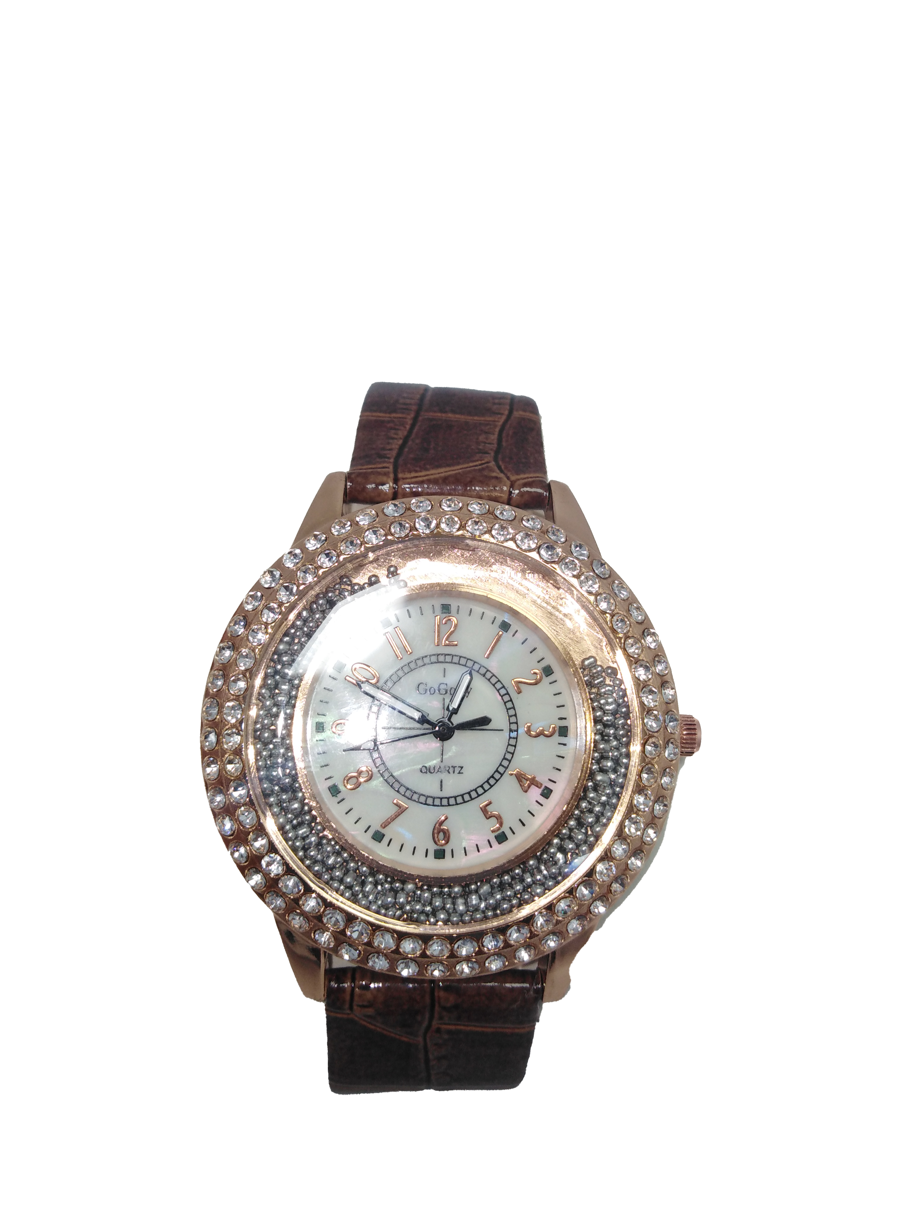 Women wrist watch gold brown