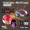 10 UV gel colors plus mini UV lamp
