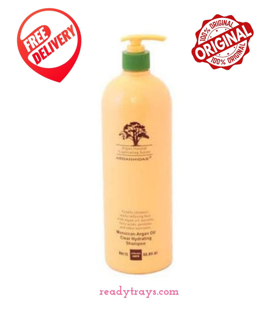 Pack of 2 Pure Arganmidas Moroccan Argan Oil Shampoo 1L,  Conditioner 1L