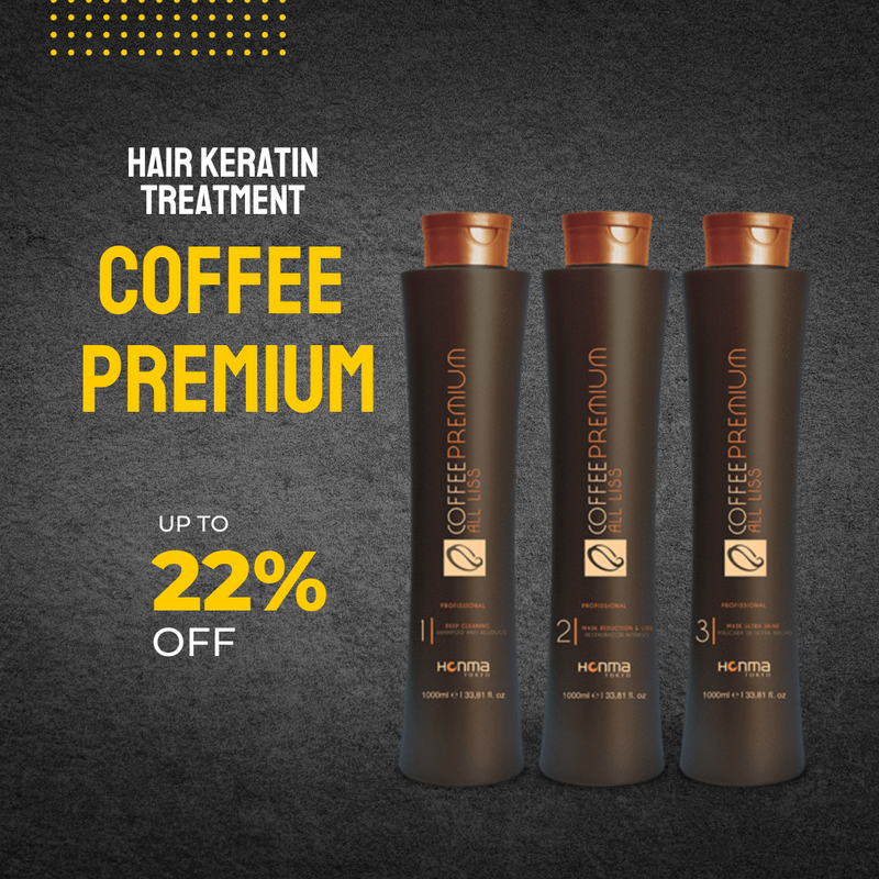 Coffee Premium Keratin 1000ml x 3  Treatment Kit