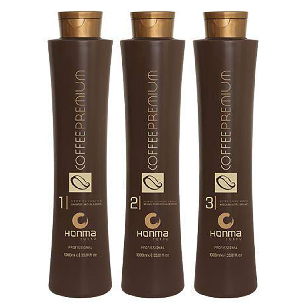 Coffee Premium Keratin 1000ml x 3  Treatment Kit