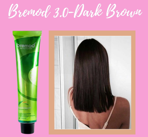 BREMOD Fashion Hair Color Dark Brown 3.0