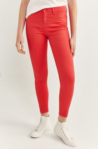 Skinny Cropped Denim Collection Red Jeans - Main Image