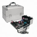 Professional Makeup Case Glass Printed Silver Vanity