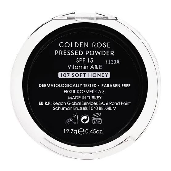 Golden Rose Pressed Powder Foundation-107 Soft Honey with SPF 15