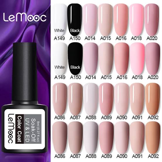 Pack Of 50 LEMOOC Soak Off UV Gel Nail Gel Polish 8ml