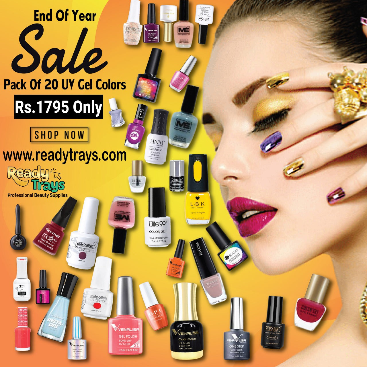 Pack Of 20 UV Gel Colors. end year sale -no color selection