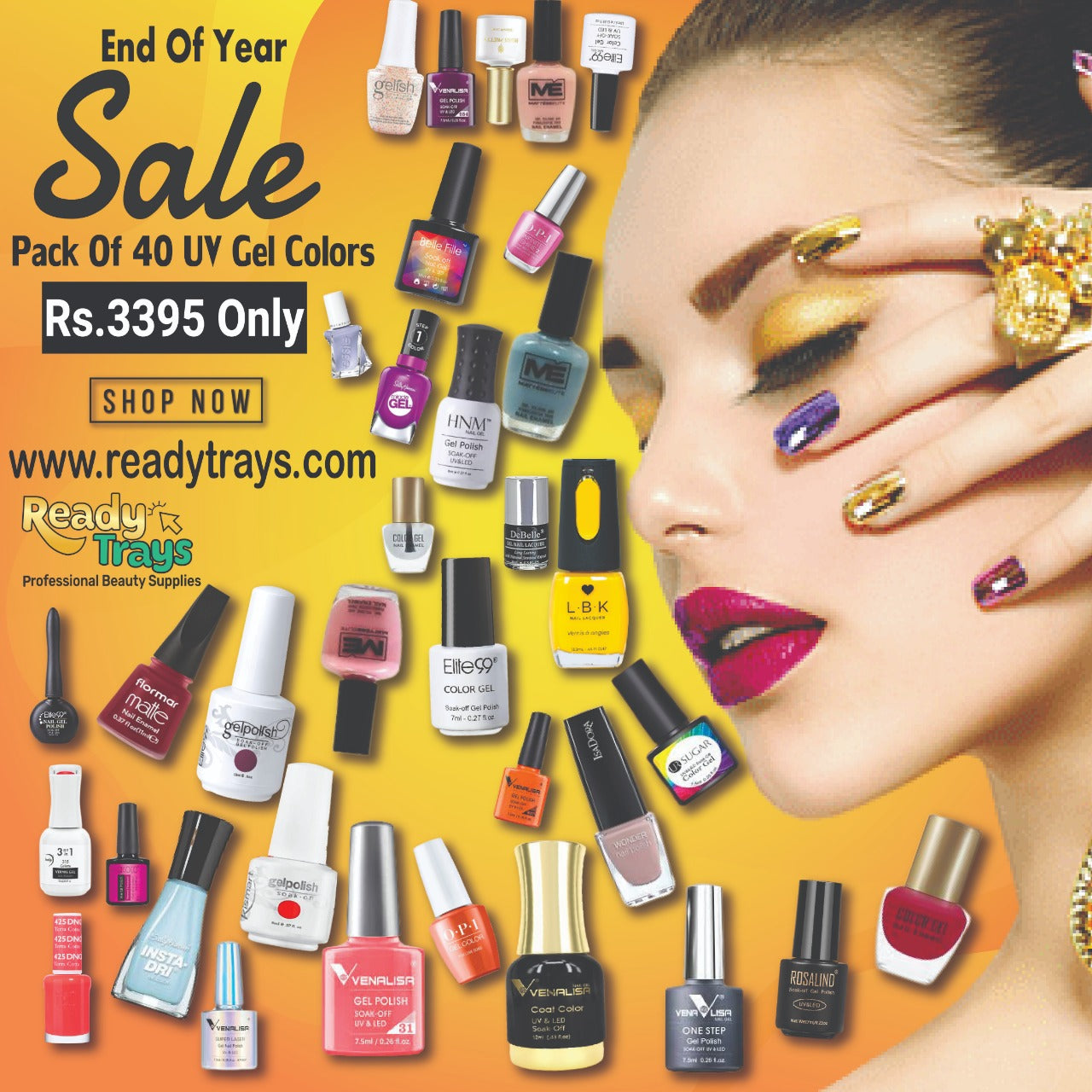 Pack Of 40 UV Gel Colors. end year sale -no color selection
